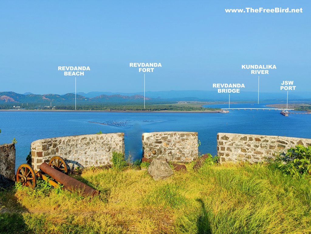 Korlai fort view of Revdanda fort & Kundalika river