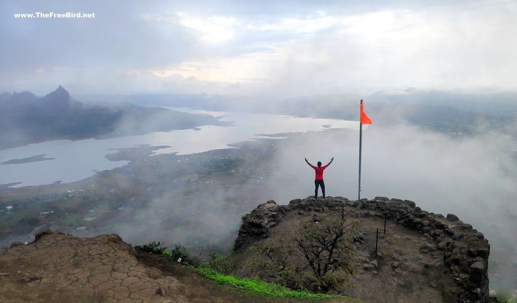 Tikona fort trek near Pawna lake , Lonavala