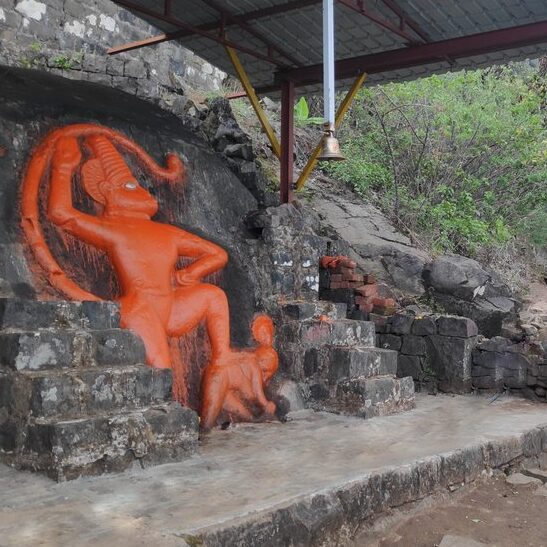 Hanuman idol at Tikona fort