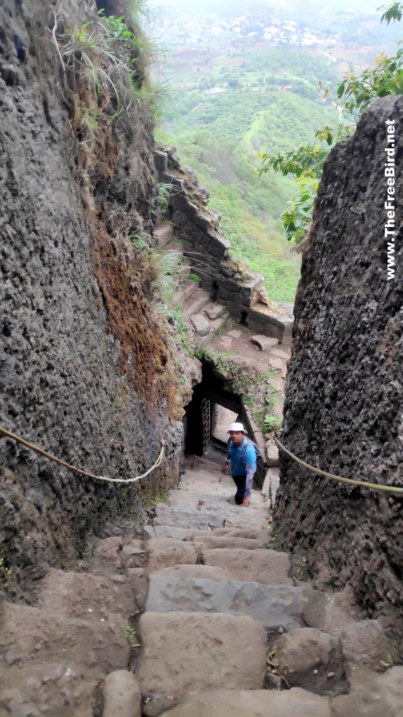 Stairs at Tikona fort trek