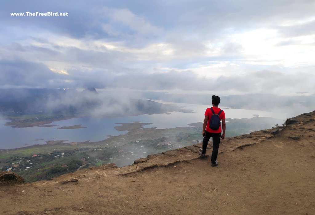 Pawna lake visible from Tikona fort trek