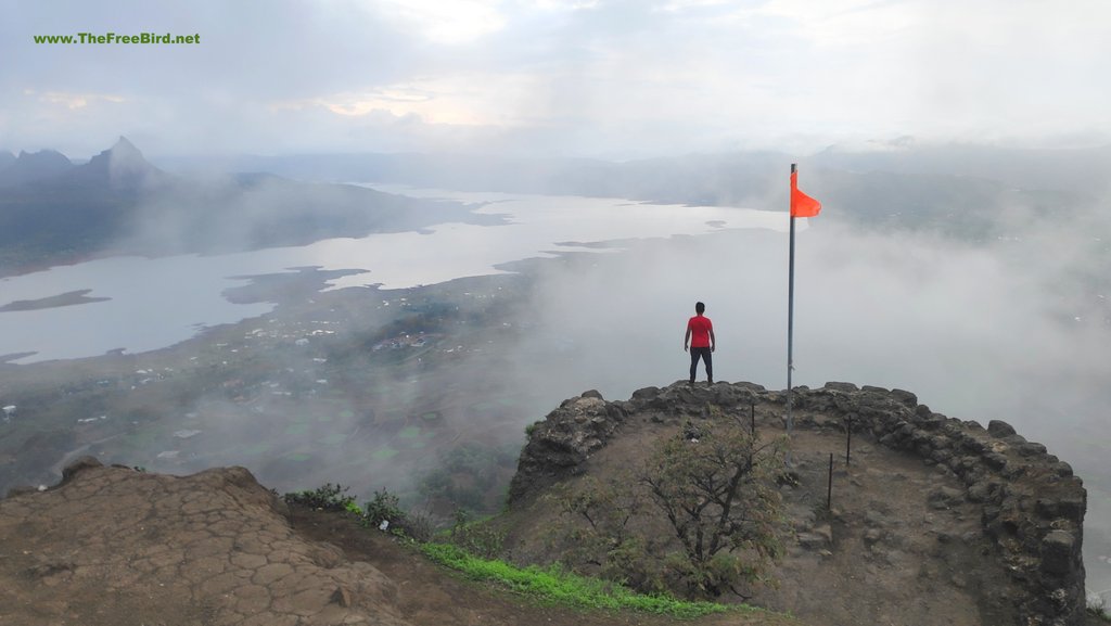 Pawna lake visible from Tikona fort trek