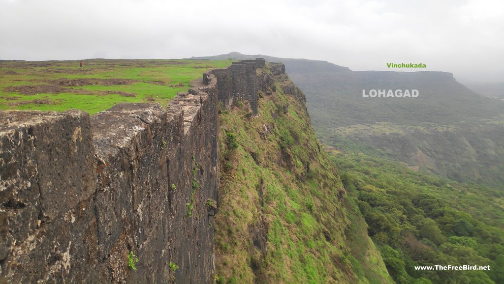 Great fortification wall at Visapur fort