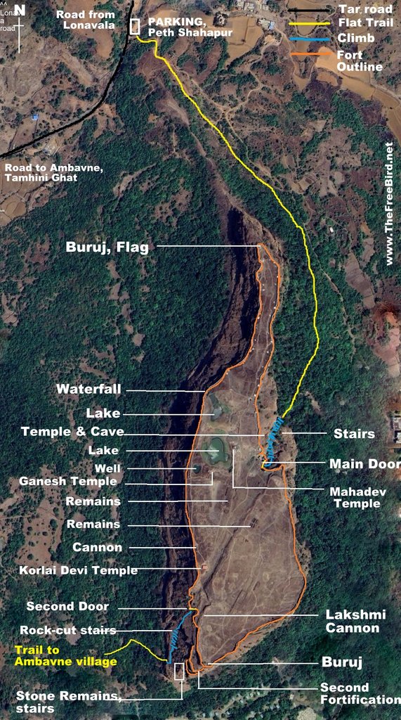 Korigad fort trek route map