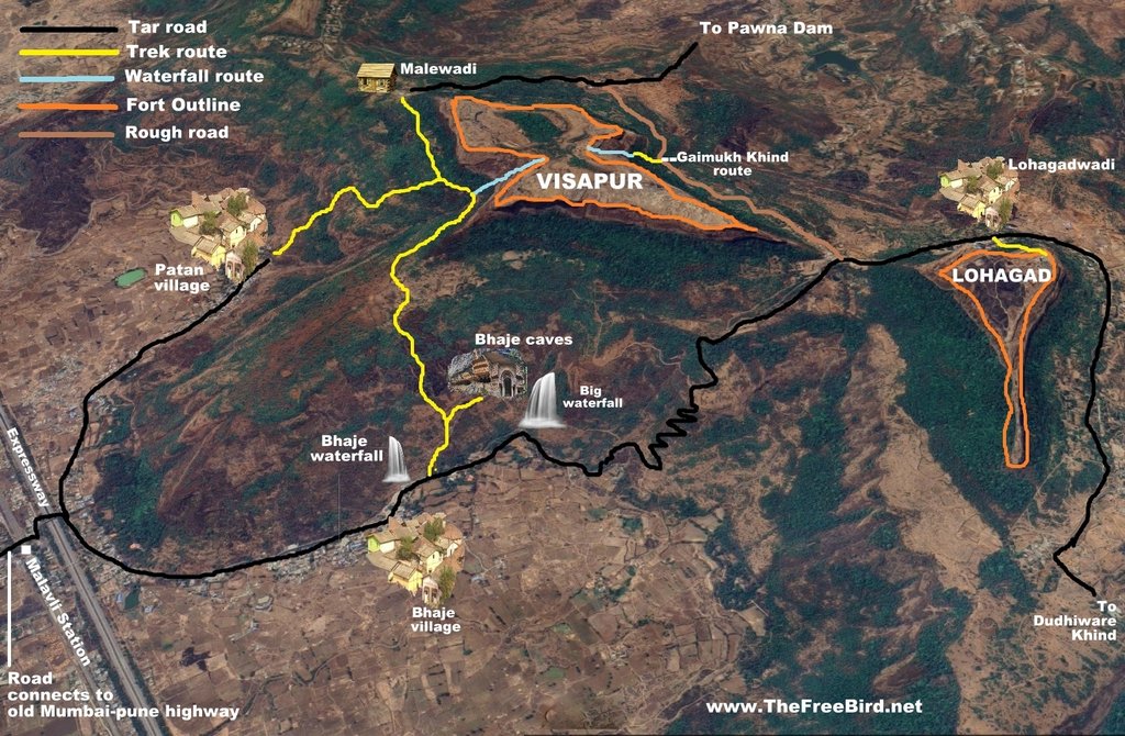 Lohagad Visapurfort map - how to reach lohagad and visapur