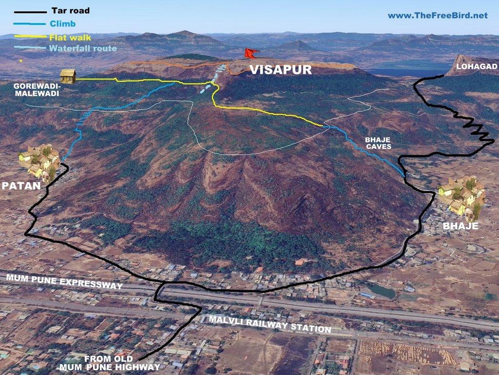 How to reach Visapur fort. Different routes for Visapur fort