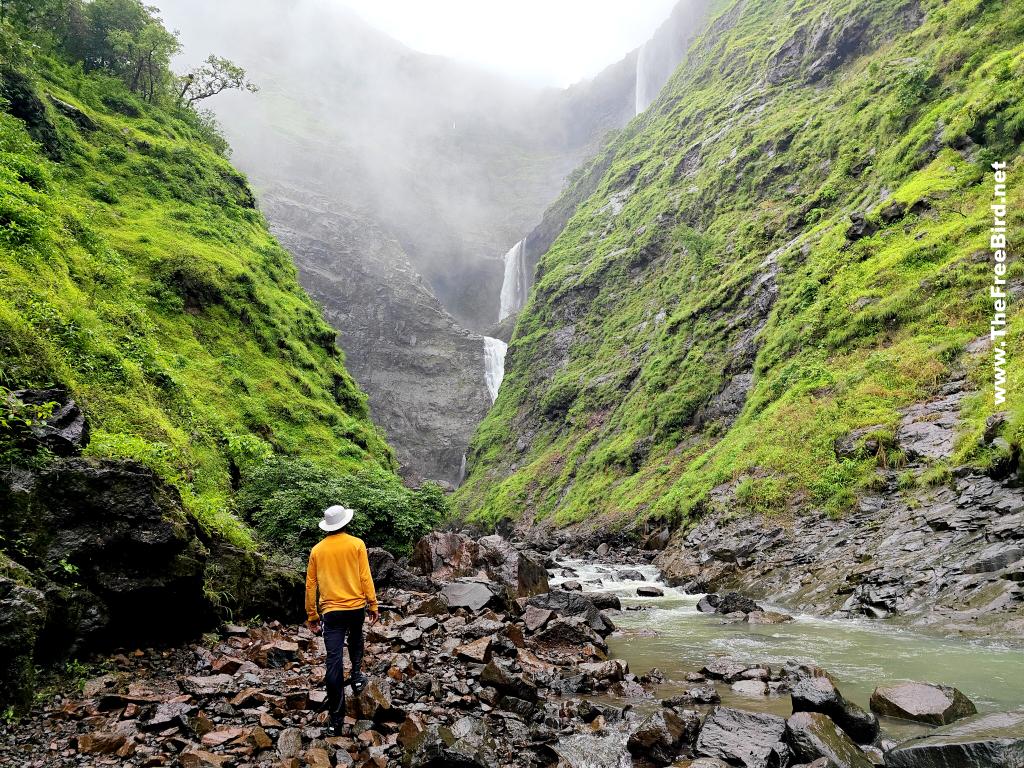 River crossing to reach Kalu waterfall via God valley trek