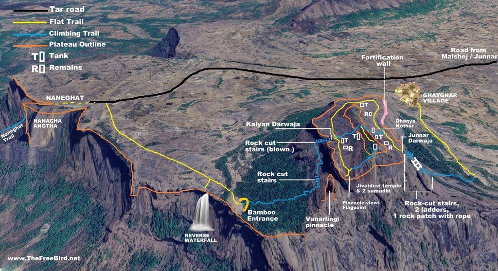 Jivdhan fort trek route map