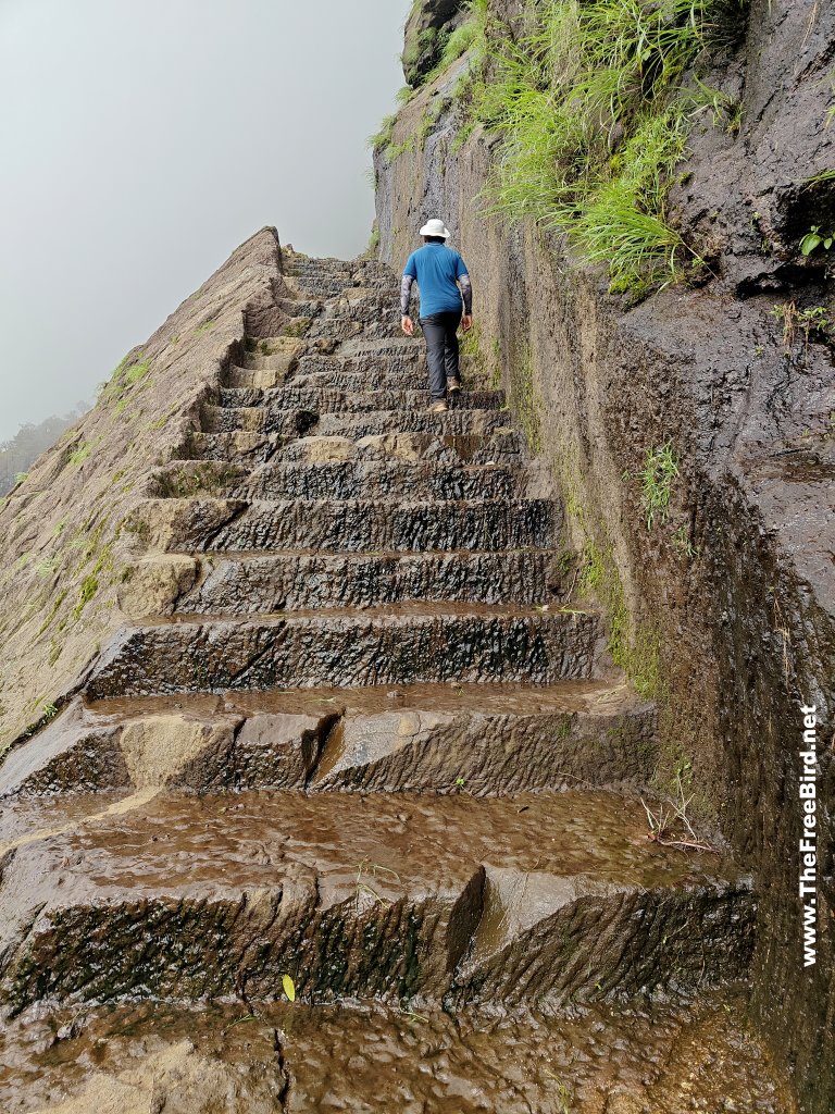 Jivdhan fort rock cut stairs