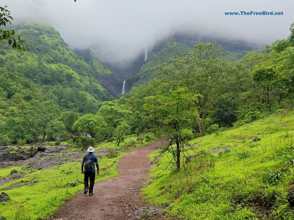 Kalu waterfall trek route from Thitabi village & Sawarne village