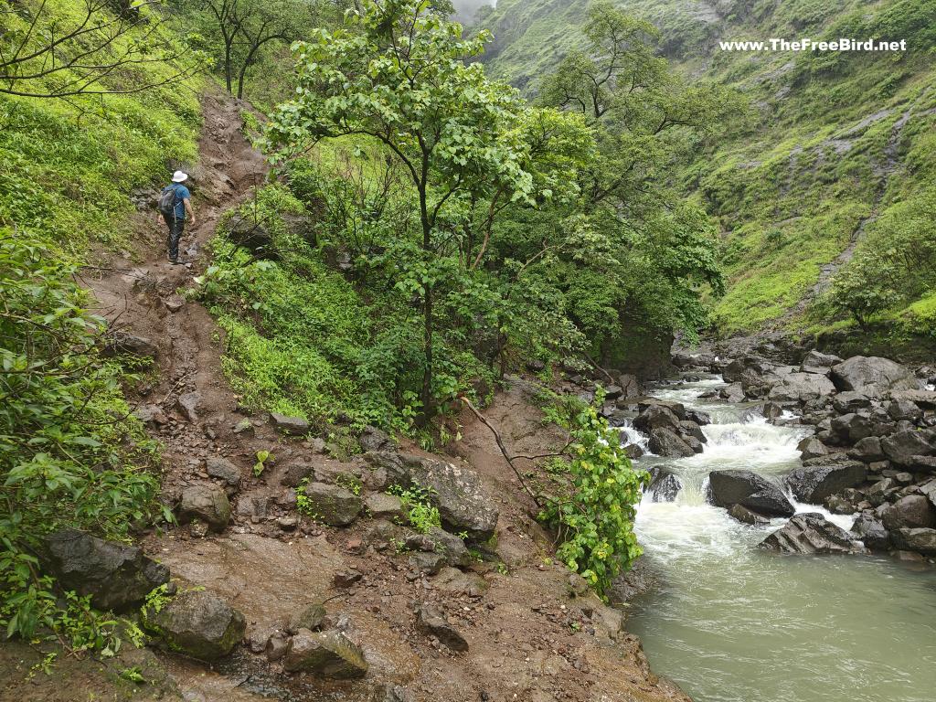 Alternate route to Kalu waterfall when river is flooded