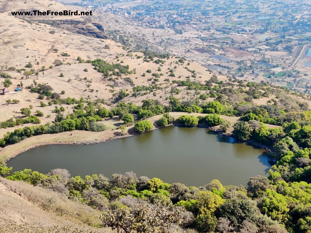 anjaneri fort - hanuman foot print lake