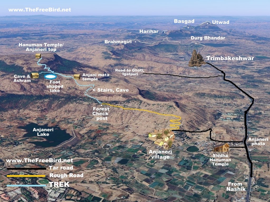 Anjaneri fort map