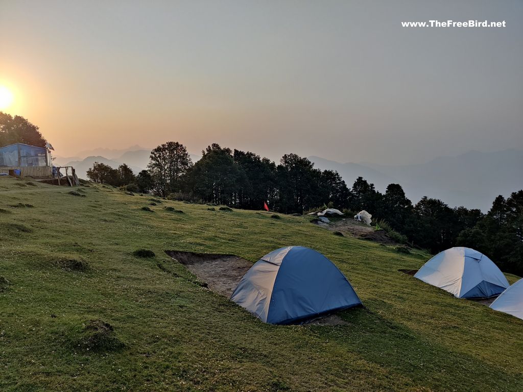 Camping at Raghupur fort trek from Jalori pass , Jibhi , Tirthan valley