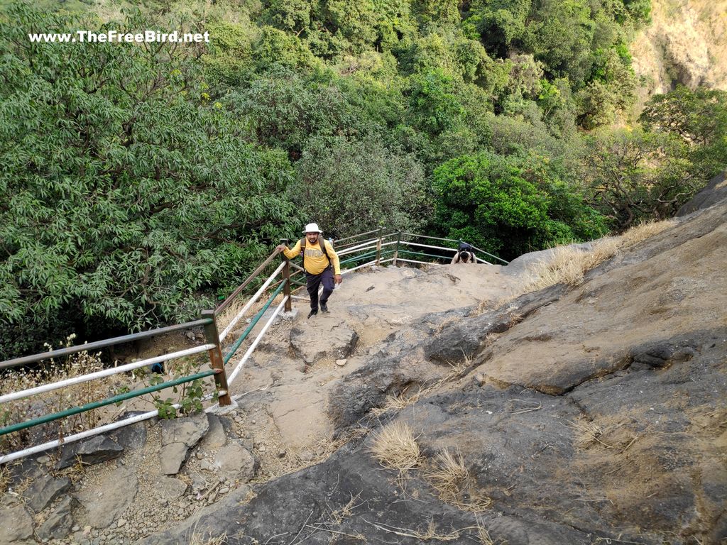 safety poles at Tolar Khind Harishchandragad trek from khireshwar