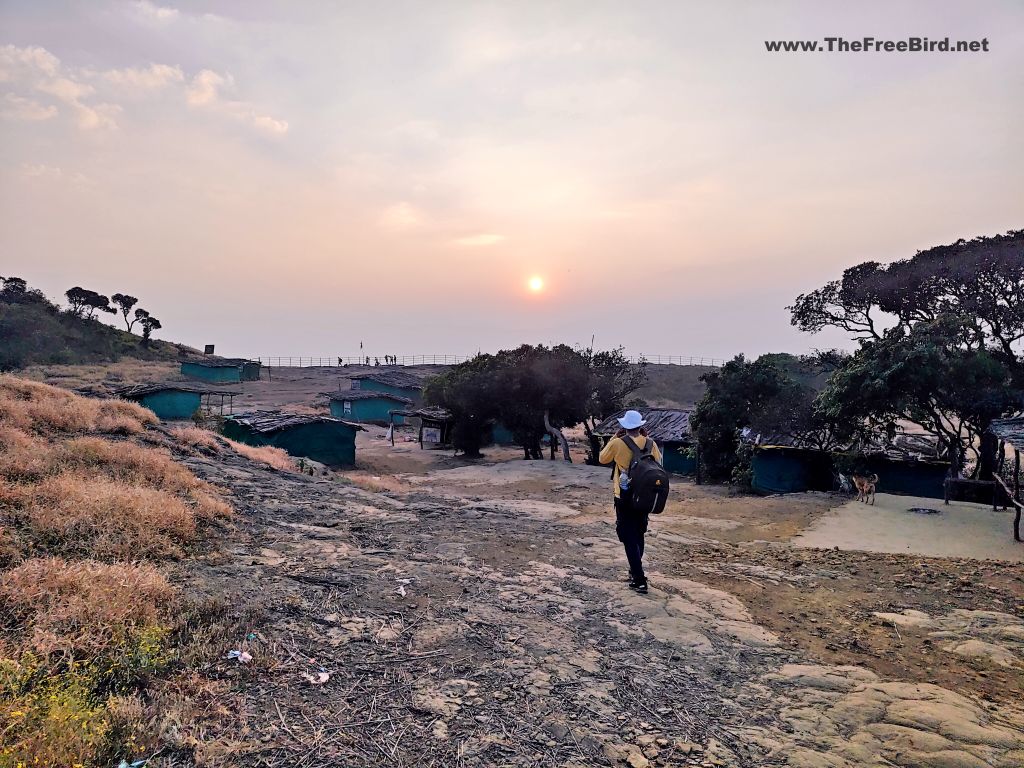 Food huts , camping at Harishchandragad trek near Konkankada sunset