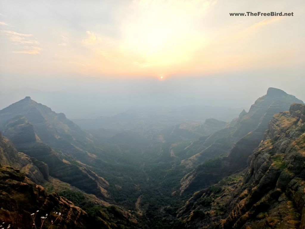 Sunset at Konkankada Harishchandragad trek best Maharashtra trek